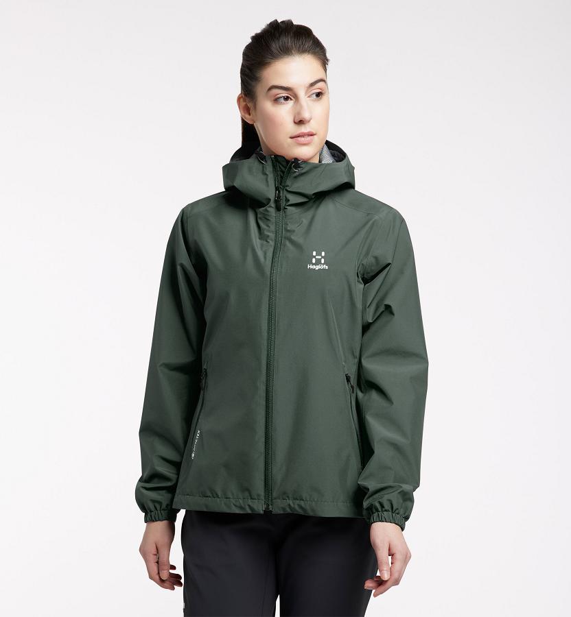 Haglöfs Womens Betula GTX Waterproof Jacket Dark Green New Zealand 80257KRLF